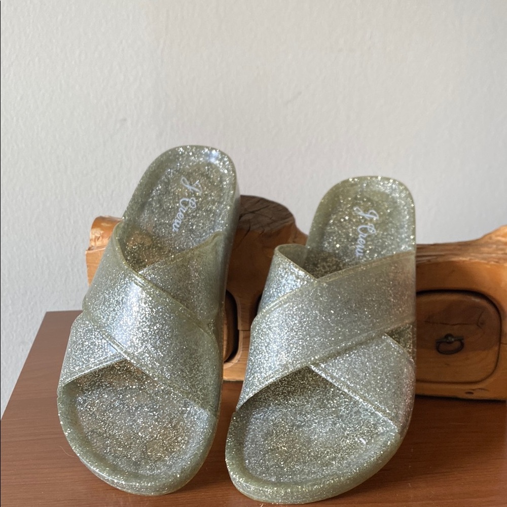 J. Crew Glitter Slide Sandals
